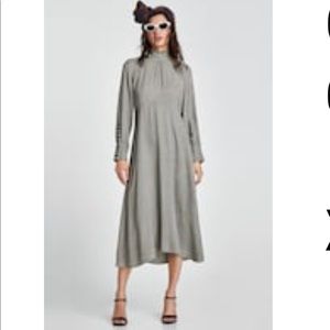 Zara Check Midi Dress